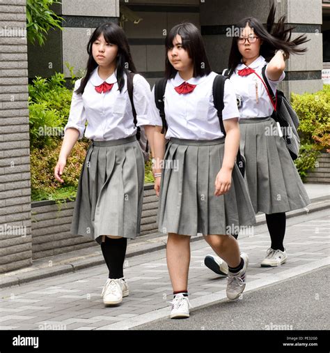 Schoolchildren Kyoto Japan Stock Photo Alamy