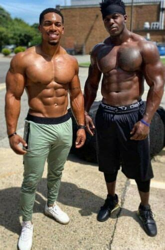 Shirtless African American Black Body Builders Beefcake Hunks Photo 4x6