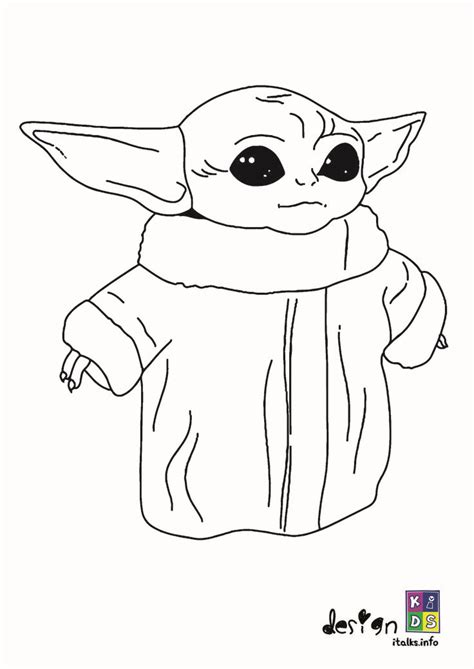 Baby Yoda coloring book pages di 2020