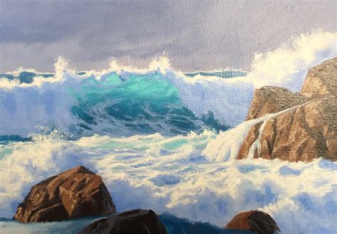 How To Paint An Ocean Wave Ocean Waves Painting Wave Painting