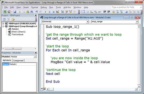 Loop Through A Range Of Cells In Excel Vbamacros
