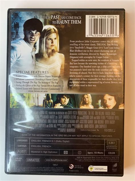 The Fog Dvd Ws Unrated Horror Rupert Wainwright Tom Welling