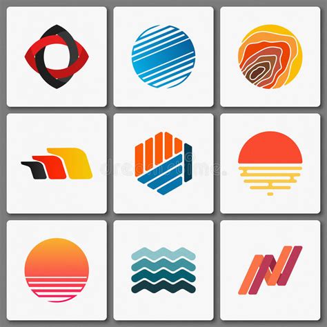 Logo Design Set Geometric Logos Creative Abstract Simple Elements