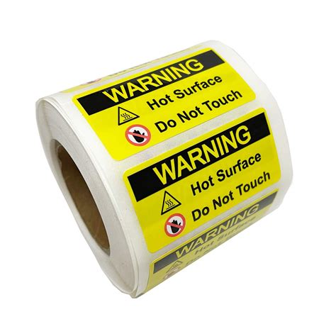 Buy Hot Surface Warning Labels 1x2 Inch Waterproof Caution Hot Surface