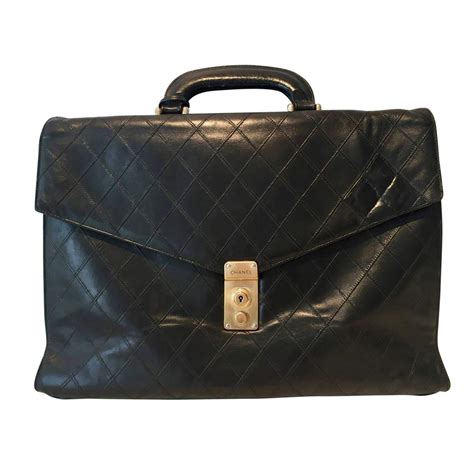 Chanel Black Leather Briefcase The Chic Selection