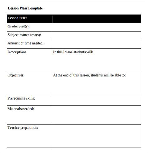 44 Free Lesson Plan Templates Common Core Preschool Weekly 44 Free