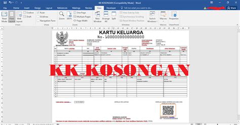 Download Blangko KK Kosong Asli 2021 Disdukcapil Terbaru - Buwoh.com
