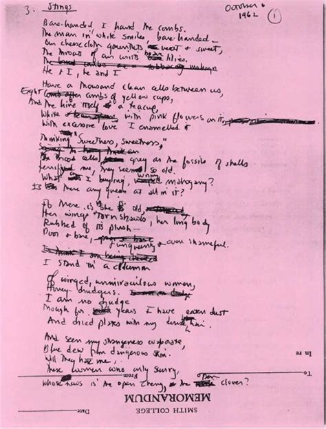 Original Draft Of Sylvia Plaths Poem Stings The Ojays Birthday