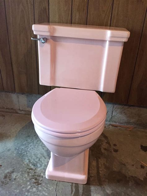 American Standard Retro Pink Toilet With Matching Pink Seat Pink