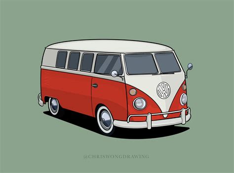 Classic Vw Bus Illustration By Cw On Dribbble