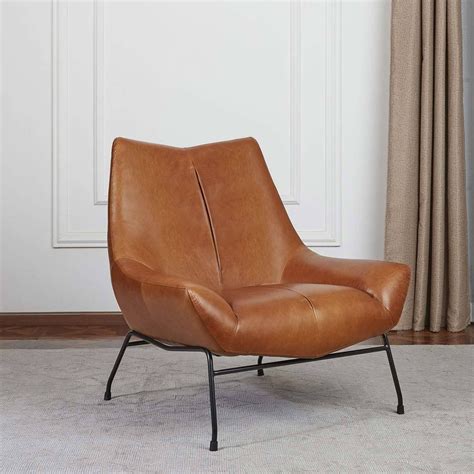 ♦ imported durable aluminium plating or steel plating base. Kuka Tan Leather Accent Chair in 2020 (With images ...