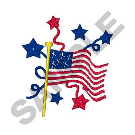 July Fourth Flag Embroidery Design From Great Notions Grand Slam