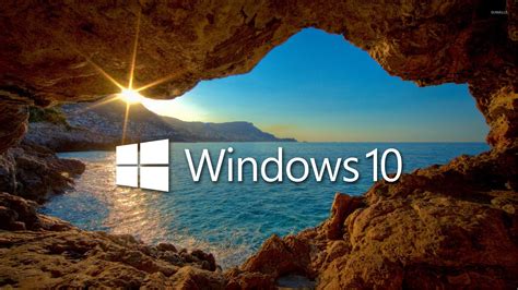 Windows 10 Over The Cave White Text Logo Wallpaper Computer Wallpapers 47267