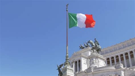 Waving Italian Flag In Rome Stock Video Motion Array