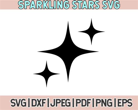 Sparkle Svg Sparkling Stars Svg Star Effect Dxf Twinkle Etsy Singapore