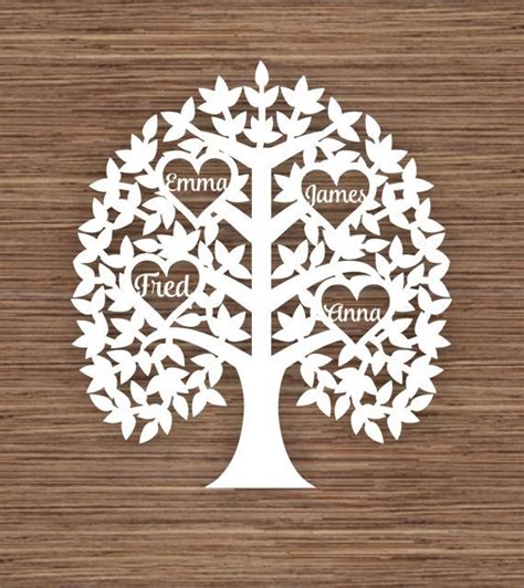 Free online app & download. Custom Leaf and Heart Family Tree PDF SVG Instant by ...