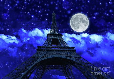 Night Sky And Eiffel Tower Photograph By Benny Marty