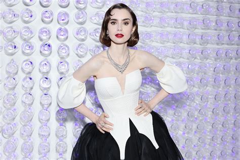 lily collins paired a chic bob with old hollywood glam at the met gala glamour