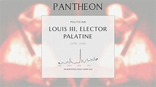Louis III, Elector Palatine Biography - Elector Palatine from 1410 to ...