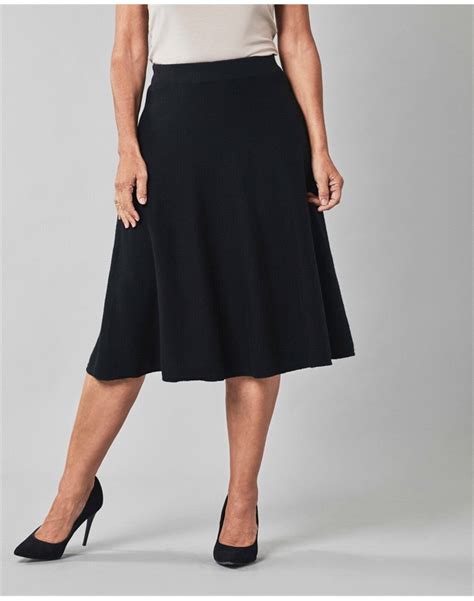 Black Knitted Fit And Flare Skirt Pure Collection