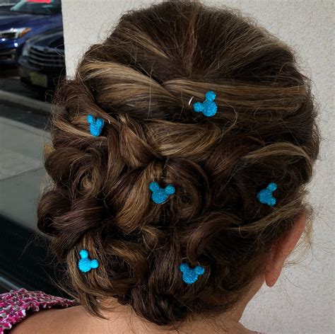 Hidden Mickey Hair Swirls Disney Wedding Bright Aqua Blue Etsy