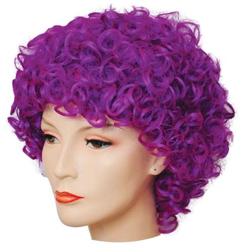Long Curly Clown Deluxe Dk Purple Wig Clown Wig