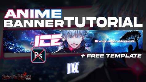 How To Make A Free Anime Jujutsu Kaisen Youtube Banner In Pixlr