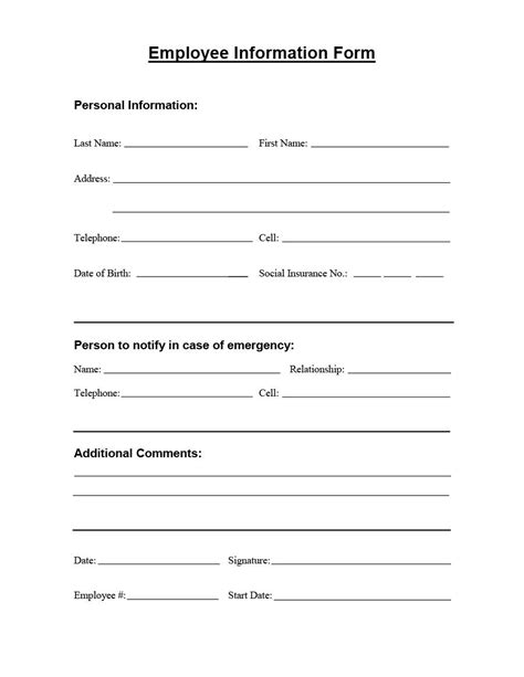 Employee Personnel File Template Addictionary