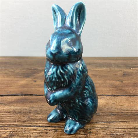 Poole Pottery Blue Dolphin Glaze Rabbit Standing Mrpottery