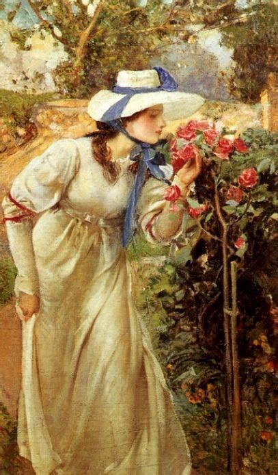 Watson Harry Woman Smelling Roses Artist Art Female Art