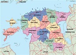 estonia political map. Illustrator Vector Eps maps. Eps Illustrator Map ...