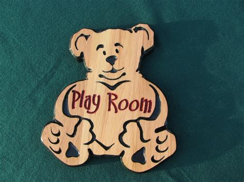 Wood Baby Room Teddy Bear Door Sign Teddy Bear