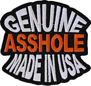 Amazon Com Genuine Asshole Made In USA Funny Patch 3x2 75 Inch