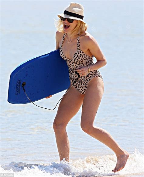 Naomi Watts Shows Off Toned Body In Leopard Print Swimsuit In Australia Daily Mail Online