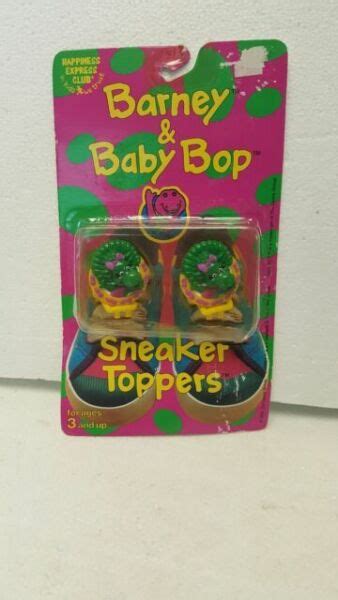 Barney And Baby Bop Sneaker Tops Shoelace Holders 1993 Lyons Group For