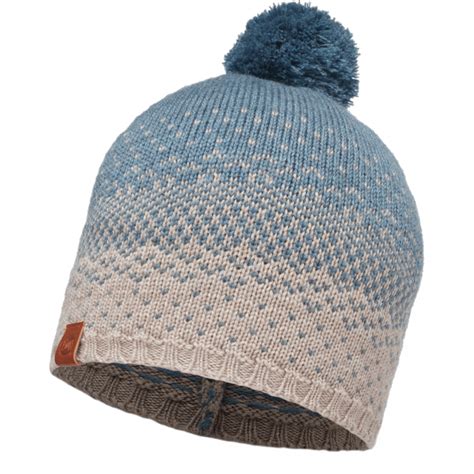 Buff Mawi Merino Wool Knitted Hat Stone Blue Warm And Soft Merino Wool