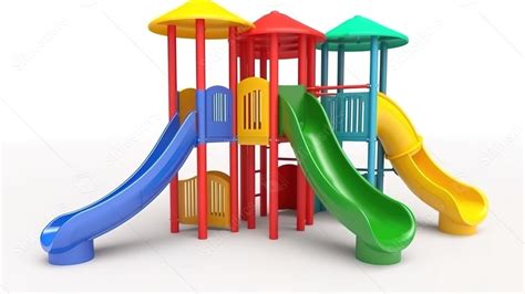 Isolated 3d Model Of A Playground Parks Spiral Slide Featuring