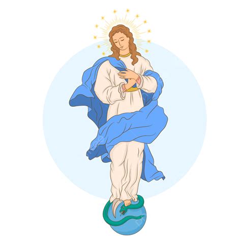 Our Lady Immaculate Conception Virgin Mary Catholic Religious Illustration Vector Mary Virgin