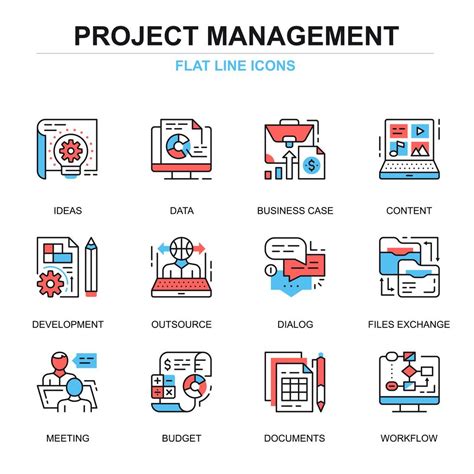 Project Management Icon Set 267813 Vector Art At Vecteezy