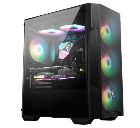 Msi Mag Forge M100r Mid Tower Gaming Case Black Mag Forge M100r Ccl
