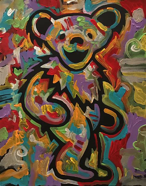 Grateful Deads Dancing Bear By Artist Matt Pecson Original Acrylic