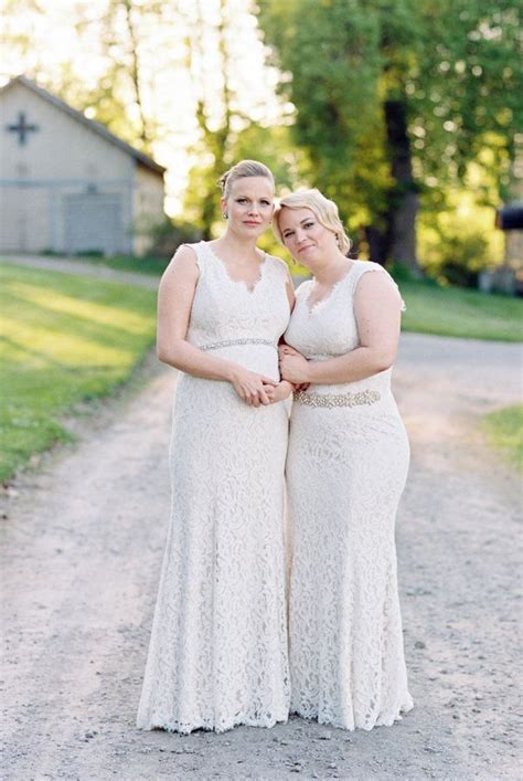 Lesbian Wedding Dresses Swedish Lesbian Wedding Anna And Lovisa Two Matching White Dresses