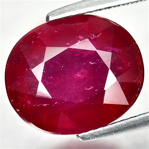 Good Color 787 Ct Oval Shape Natural Gem Purplish Red Ruby From