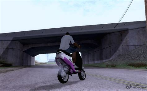 You are playing as carl johnson, returning after 5 years away to his los santos home. Piaggio ZIP for GTA San Andreas