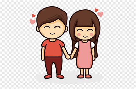 Man And Woman Holding Hands Illustration Drawing Couple Cartoon