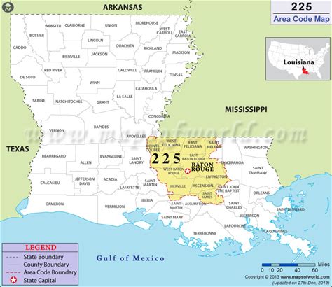 225 Area Code Map Where Is 225 Area Code In Louisiana