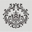 Stencil, Damask pattern 4.3, Flourish, Wall stencil, image is 8 x 8 ...