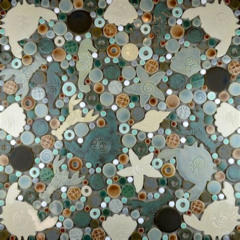 Coastal Critters And Dots Handmade Ceramic Tile Mosaic Ready Etsy