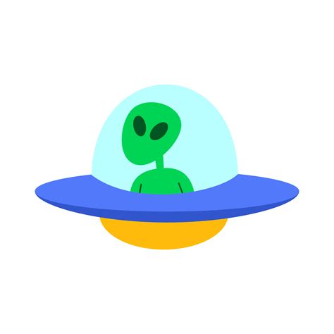 Cute Green Alien Boarding Spaceship 15152580 Png