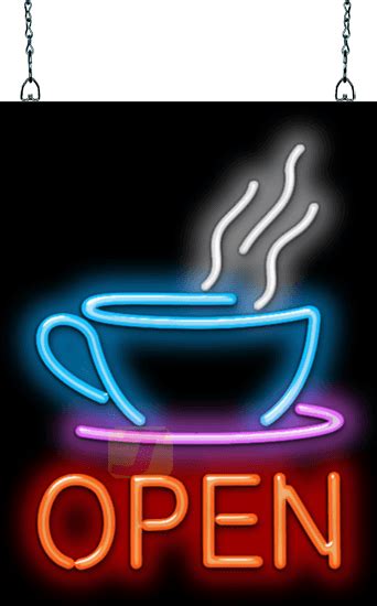 Open Neon Sign Png